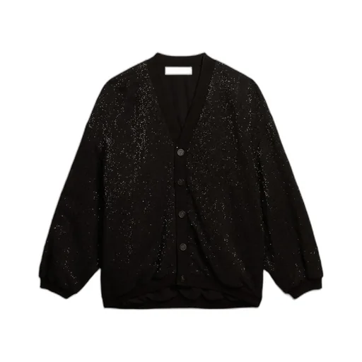 Sequin-Embellished Buttoned Cardigan