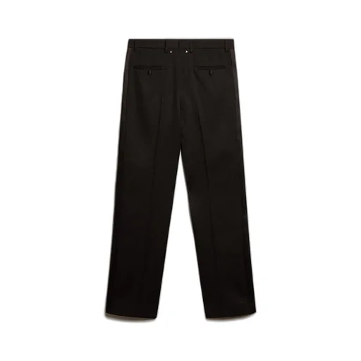 Satin Trim Straight Leg Trousers