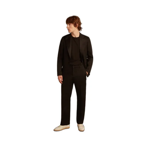 Satin Trim Straight Leg Trousers