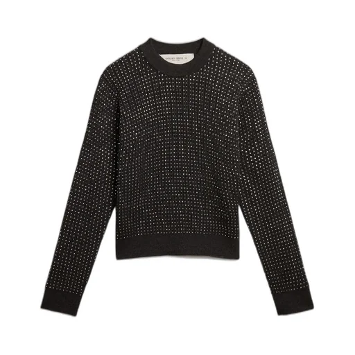Round-Neck Sweater With All-Over Crystals