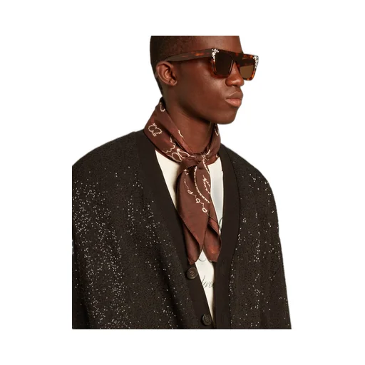 Sequin-Embellished Buttoned Cardigan
