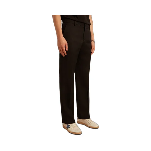 Satin Trim Straight Leg Trousers