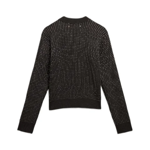 Round-Neck Sweater With All-Over Crystals