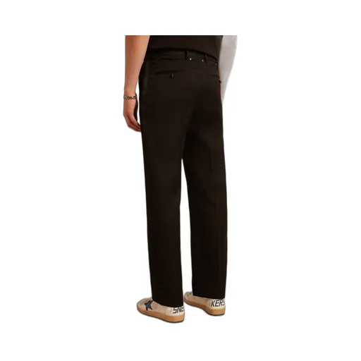 Satin Trim Straight Leg Trousers