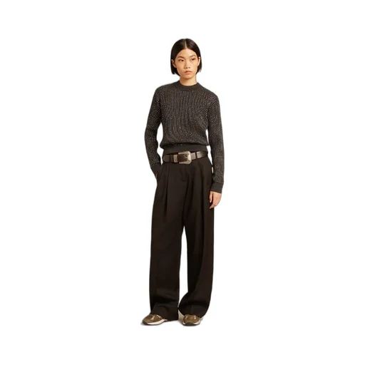 Round-Neck Sweater With All-Over Crystals