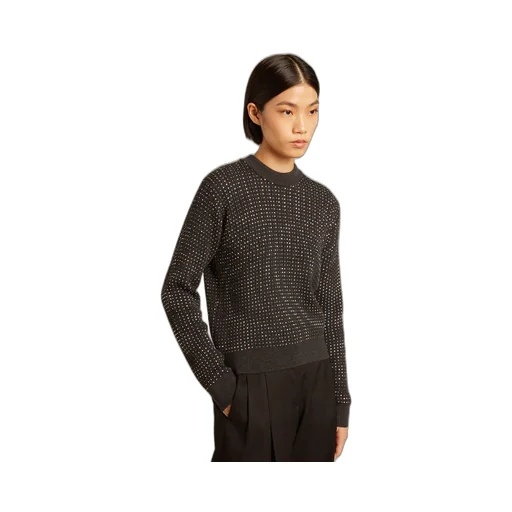 Round-Neck Sweater With All-Over Crystals