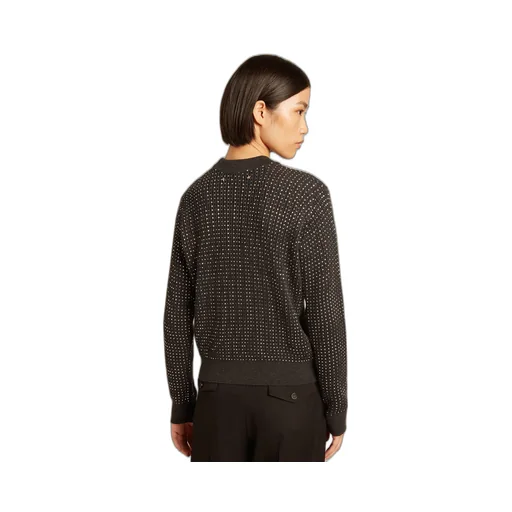 Round-Neck Sweater With All-Over Crystals