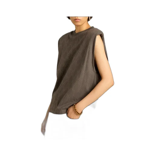 Studded Sleeveless T-Shirt