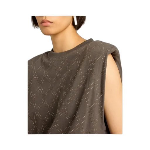 Studded Sleeveless T-Shirt