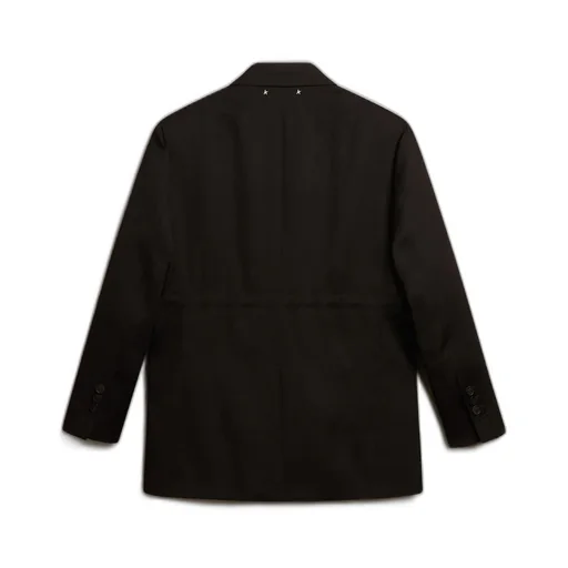 Peak-Lapels Double-Breasted Tailored Blazer