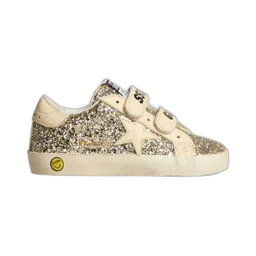 Old School Logo-Patch Glittered Sneakers