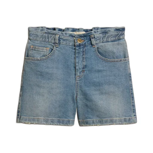 High-Waist Distressed Denim Shorts