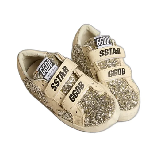 Old School Logo-Patch Glittered Sneakers