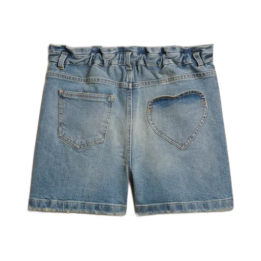 High-Waist Distressed Denim Shorts