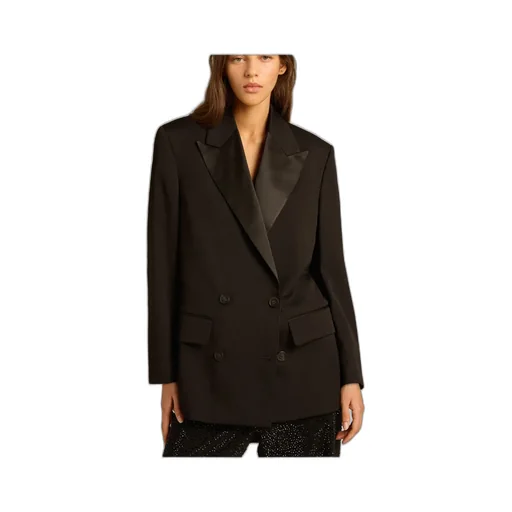Peak-Lapels Double-Breasted Tailored Blazer