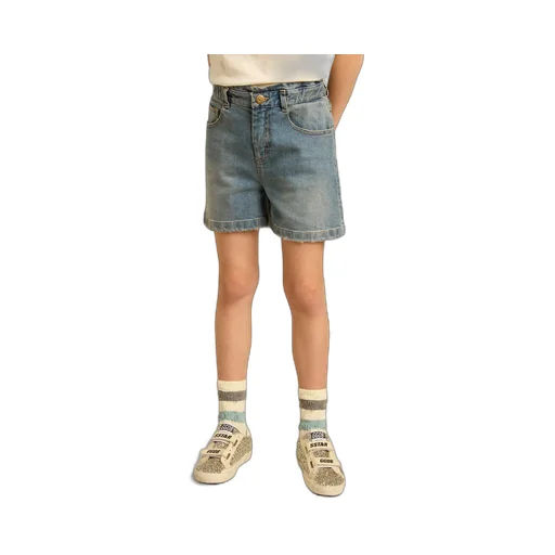 High-Waist Distressed Denim Shorts