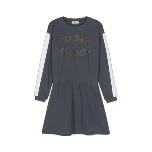 Logo Printed Long Sleeved Dress