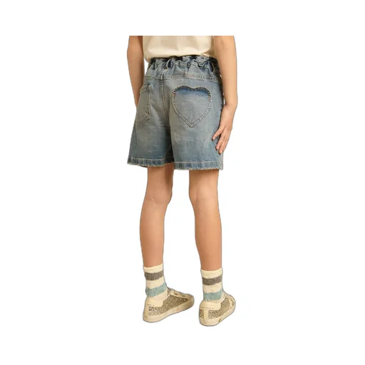 High-Waist Distressed Denim Shorts