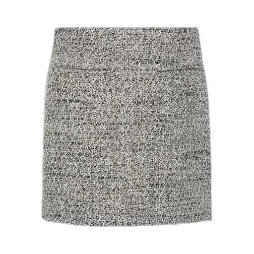 Miniskirt In Black And White Bouclé Cotton