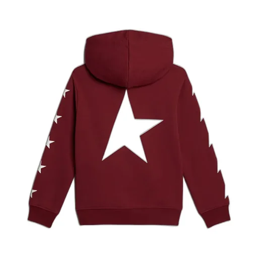 Star Printed Long-Sleeved Hoodie