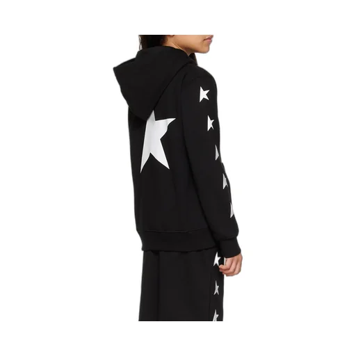 Star Printed Long-Sleeved Hoodie