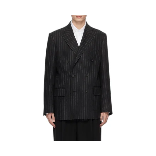 Double-Breasted Striped Blazer