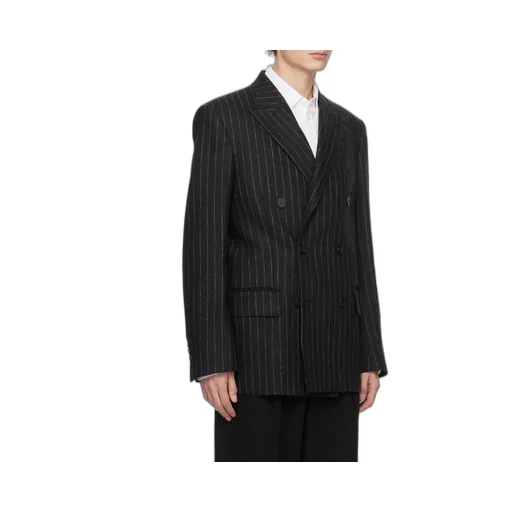 Double-Breasted Striped Blazer