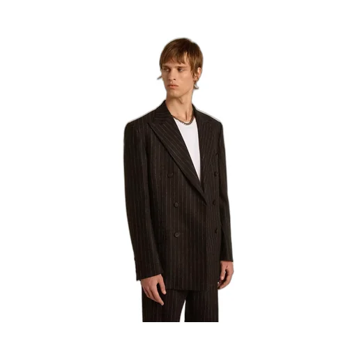 Double-Breasted Striped Blazer