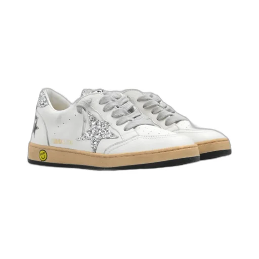 Ball Star Glittered Lace-Up Sneakers
