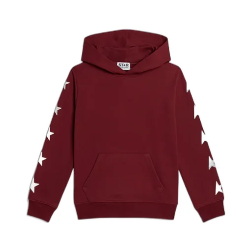 Star Printed Long-Sleeved Hoodie