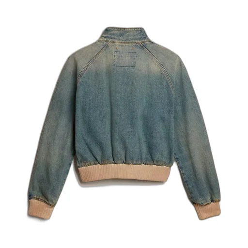 Denim Zipped Bomber Jacket