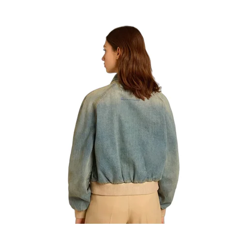 Denim Zipped Bomber Jacket