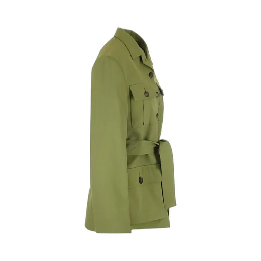 Buttoned Belted Jacket