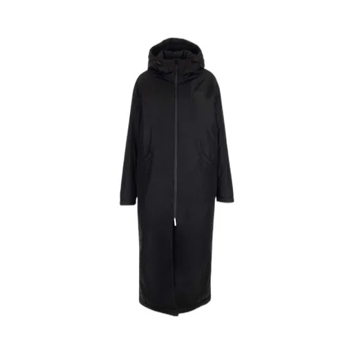 Black Star Collection Ankle-Length Hooded Padded Jacket