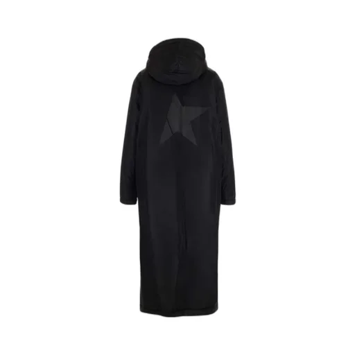 Black Star Collection Ankle-Length Hooded Padded Jacket