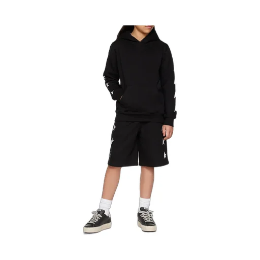 Star Printed Long-Sleeved Hoodie