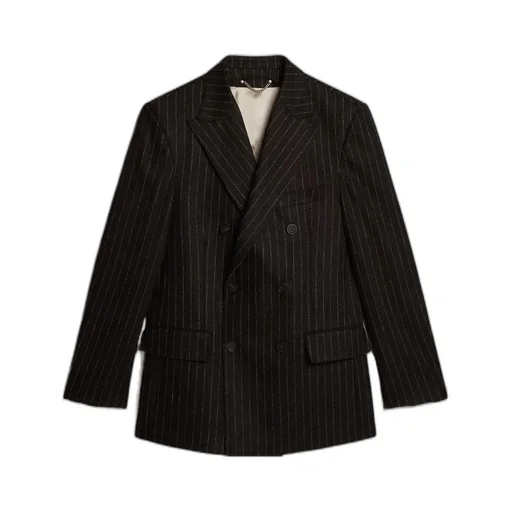 Double-Breasted Striped Blazer