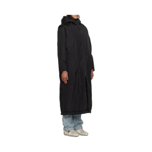 Black Star Collection Ankle-Length Hooded Padded Jacket