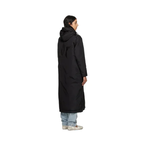 Black Star Collection Ankle-Length Hooded Padded Jacket