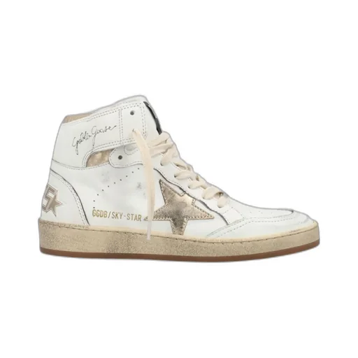 Distressed Star Patch Mid-Top Sneakers