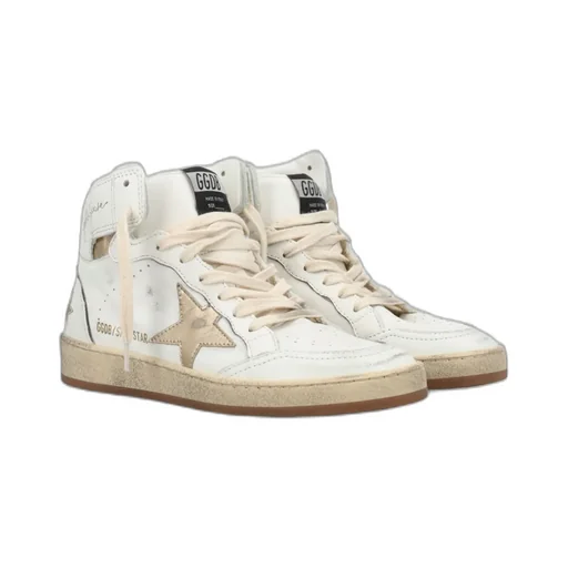 Distressed Star Patch Mid-Top Sneakers