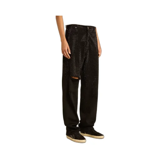 Embellished Distressed Trousers
