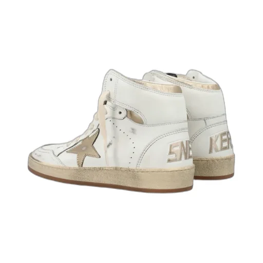 Distressed Star Patch Mid-Top Sneakers