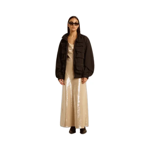 Pockets Detailed High-Neck Windbreaker