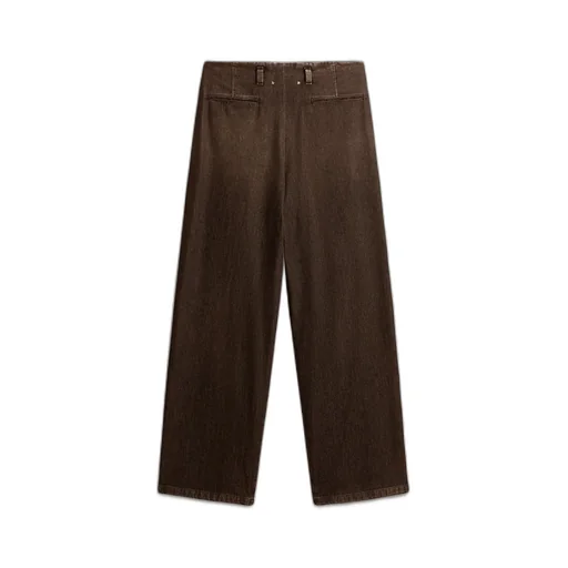 High-Waist Pleated Wide-Leg Jeans