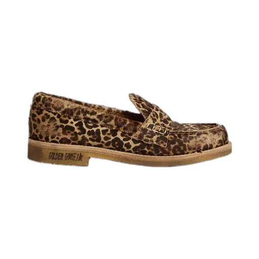 Leopard-Printed Round-Toe Loafers