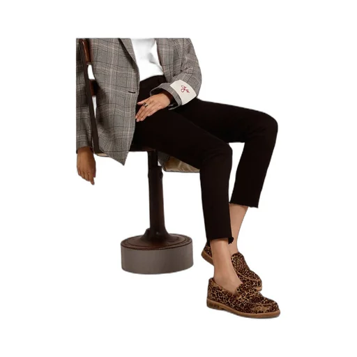 Leopard-Printed Round-Toe Loafers