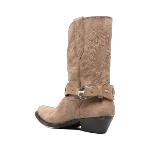 Buckle-Fastening Suede Boots