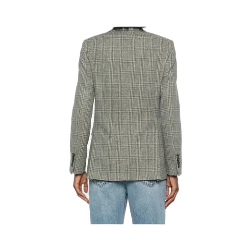 Double-Breasted Blazer In Shetland Wool