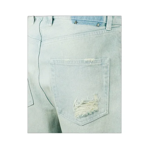 Distressed Logo Patch Jeans
